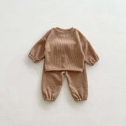 Infant Baby Unisex Bear Head Long-Sleeved Combo Pants Set