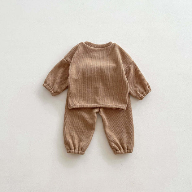 Infant Baby Unisex Bear Head Long-Sleeved Combo Pants Set