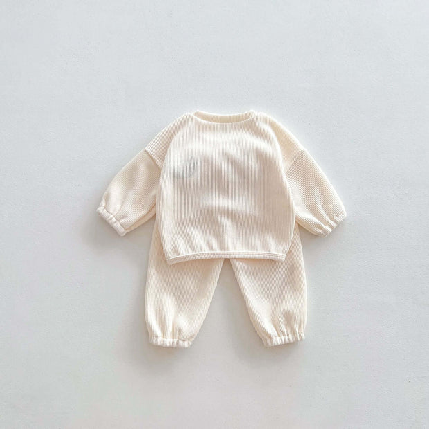 Infant Baby Unisex Bear Head Long-Sleeved Combo Pants Set