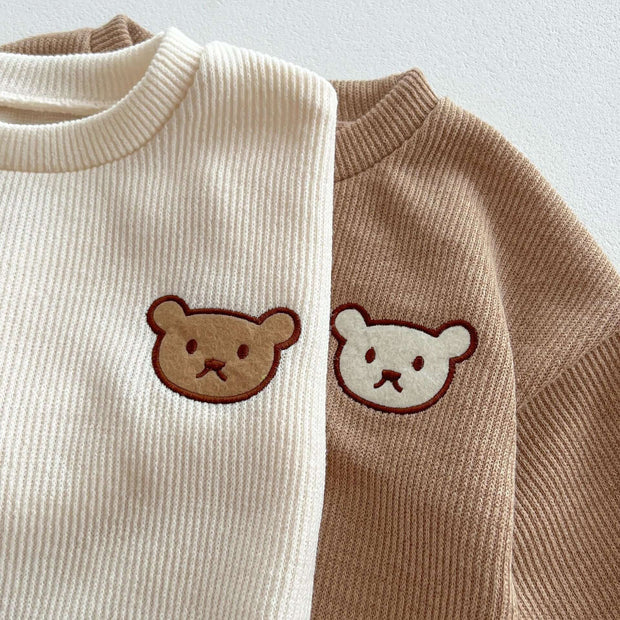 Infant Baby Unisex Bear Head Long-Sleeved Combo Pants Set