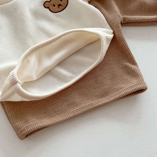 Infant Baby Unisex Bear Head Long-Sleeved Combo Pants Set