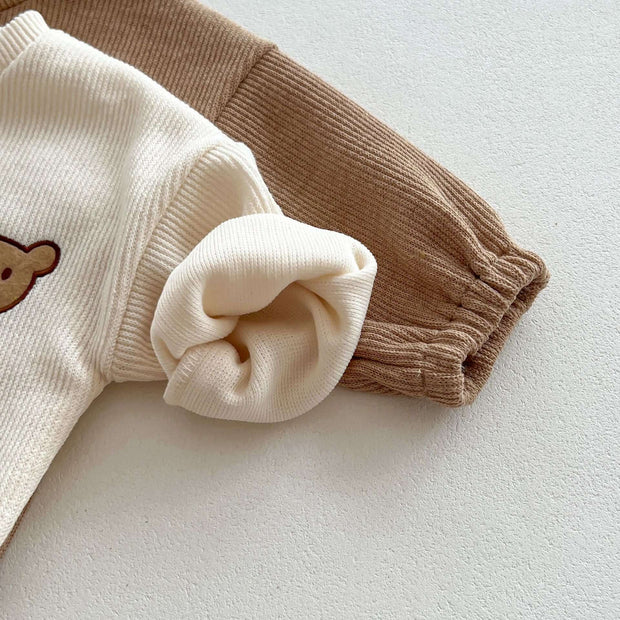 Infant Baby Unisex Bear Head Long-Sleeved Combo Pants Set