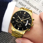 Introducing the Epitome of Elegance: The Men's Luxurious Gold Wristwatch!