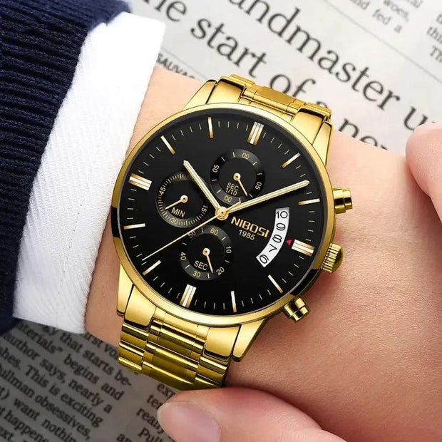 Introducing the Epitome of Elegance: The Men's Luxurious Gold Wristwatch!