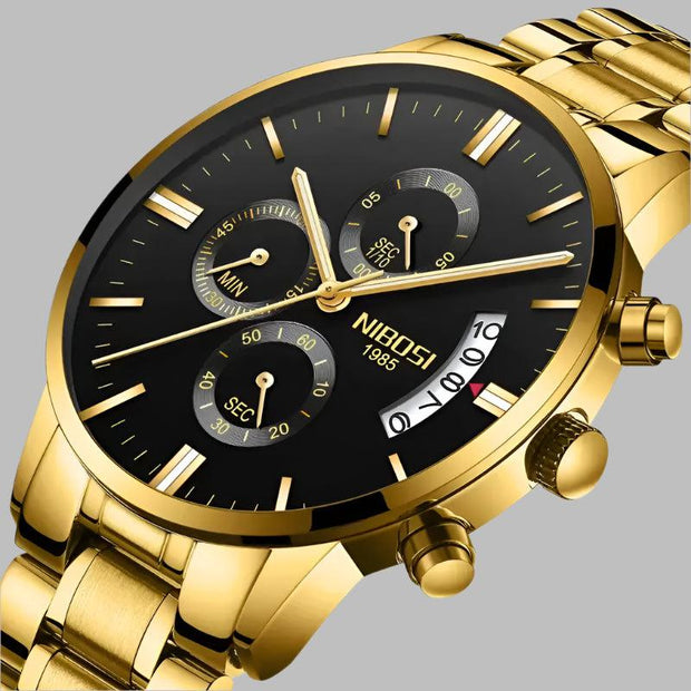 Introducing the Epitome of Elegance: The Men's Luxurious Gold Wristwatch!