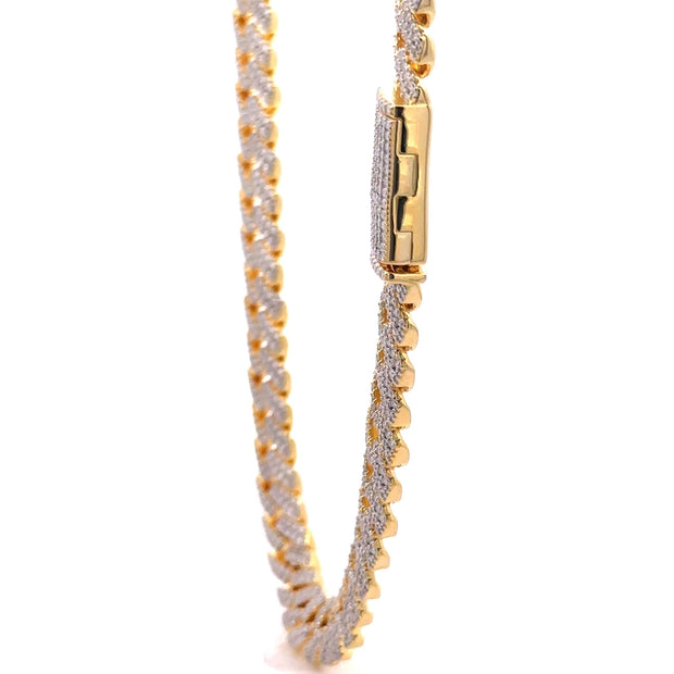 LAZRIN Premium Silver Moissanite Cuban Chain
