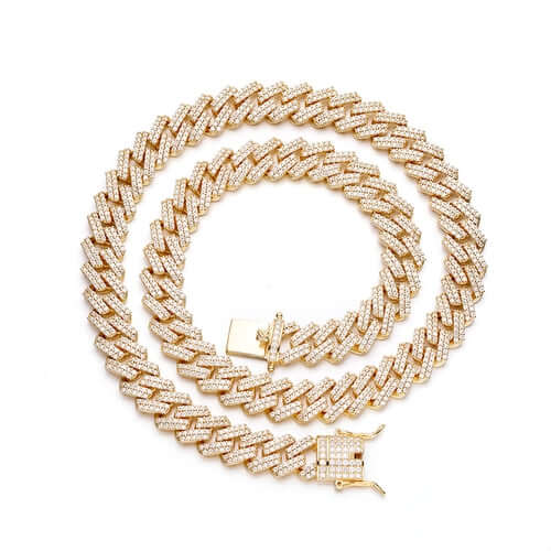 LAZRIN Premium Silver Moissanite Cuban Chain