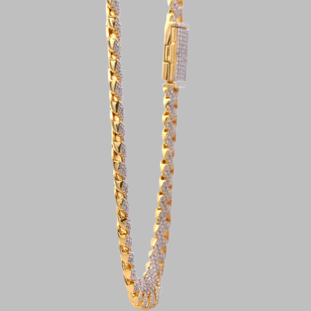 LAZRIN Premium Silver Moissanite Cuban Chain