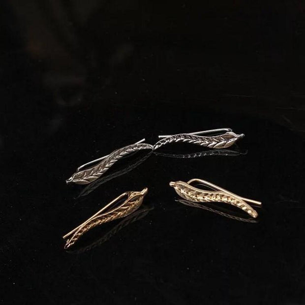 Leaf Crawler Earrings - Zinc Alloy Climber Style