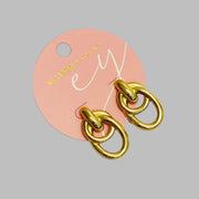 Linked Rings Golden Earrings – Effortlessly Chic & Elegant