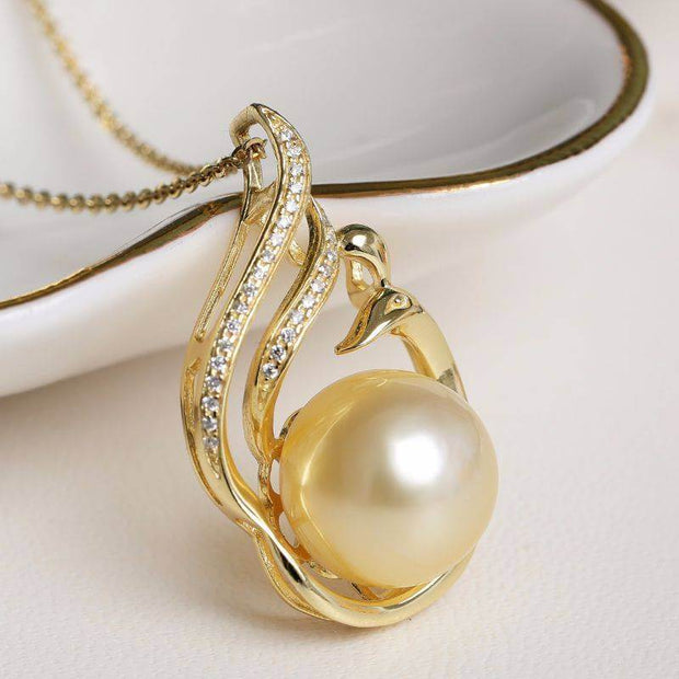 LuxeJewels™ – OceanGold™ Saltwater Pearl Pendant (925 Silver)