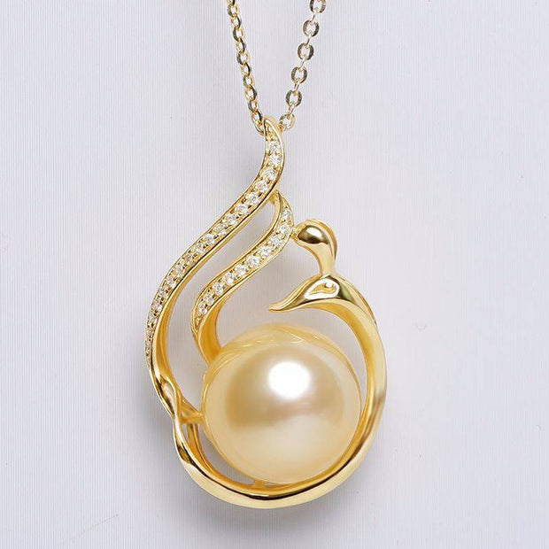 LuxeJewels™ – OceanGold™ Saltwater Pearl Pendant (925 Silver)