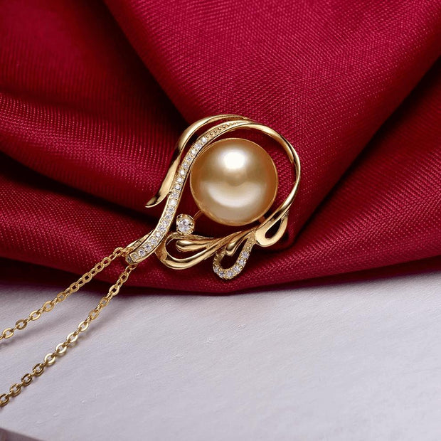 LuxeJewels™ – OceanGold™ Saltwater Pearl Pendant (925 Silver)