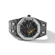 Luxury Iced Rhinestone Mechanical Watch Hip-hop Rapper Hollow Waterproof Quartz Clock Wristwatch 2025 New Fashion Jewelry Gift