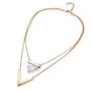 Marble Chevron Double Layer Necklace