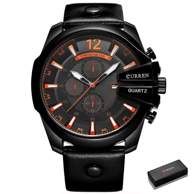 Men's Fashion & Casual Quartz Wristwatch with Leather Band