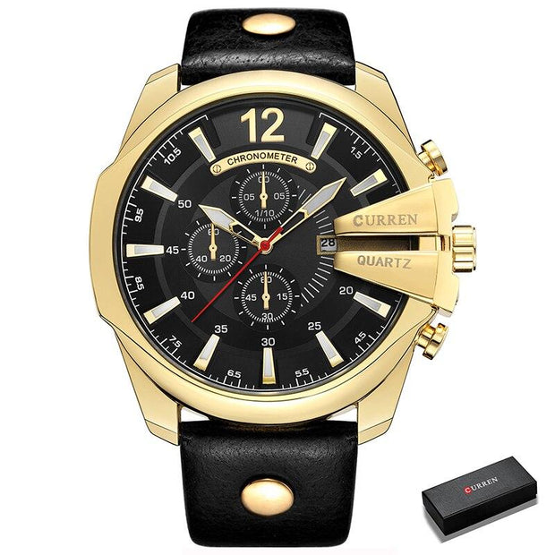 Men's Fashion & Casual Quartz Wristwatch with Leather Band