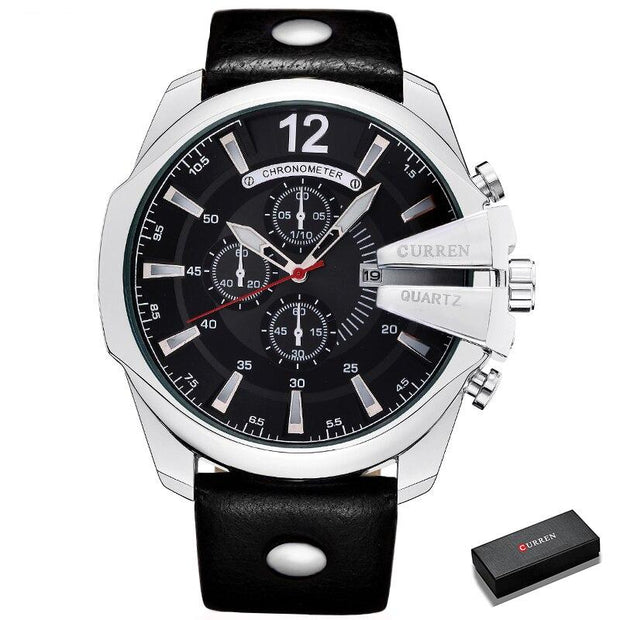 Men's Fashion & Casual Quartz Wristwatch with Leather Band