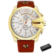 Men's Fashion & Casual Quartz Wristwatch with Leather Band