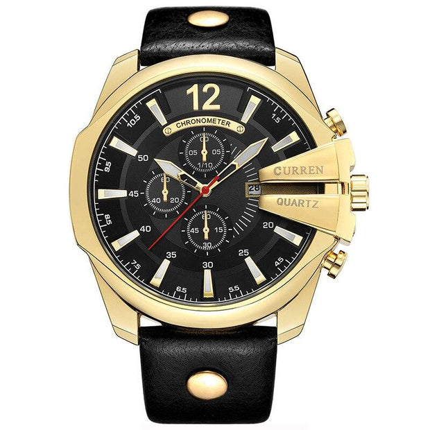 Men's Fashion & Casual Quartz Wristwatch with Leather Band
