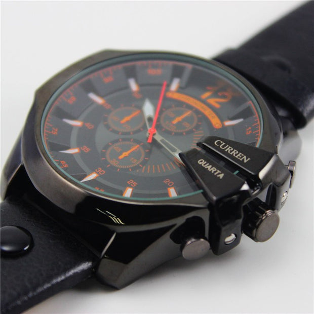 Men's Fashion & Casual Quartz Wristwatch with Leather Band