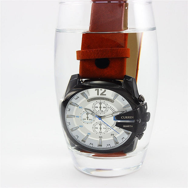 Men's Fashion & Casual Quartz Wristwatch with Leather Band