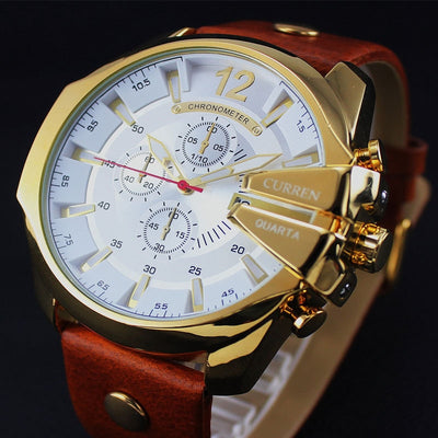 Men's Fashion & Casual Quartz Wristwatch with Leather Band
