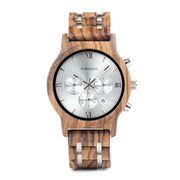 Men's Round Wooden Quartz Watch