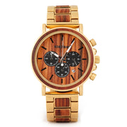 Men's Round Wooden Quartz Watch