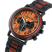 Men's Round Wooden Quartz Watch