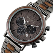 Men's Round Wooden Quartz Watch