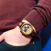 Men's Round Wooden Quartz Watch