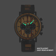 Men's Round Wooden Quartz Watch