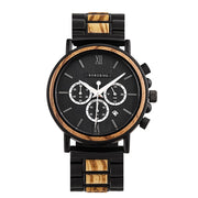 Men's Round Wooden Quartz Watch