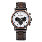 Men's Round Wooden Quartz Watch