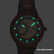 Men's Water-Resistant Wooden Mechanical Watch