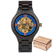 Men's Water-Resistant Wooden Mechanical Watch
