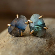 Mystical Glow: Labradorite Stud Earrings