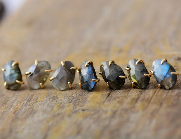 Mystical Glow: Labradorite Stud Earrings