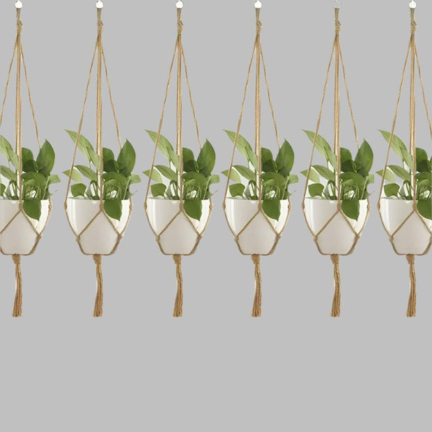 Pot Pocket Plant Holders Plant holders 6 Piece Vintage Flower Garden Hanger Macrame Plant Outdoor Pot Parts Pocket