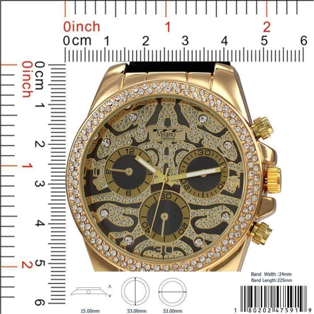 Shine Bright: The Milano Expressions Iced Out Silicon Band Watch