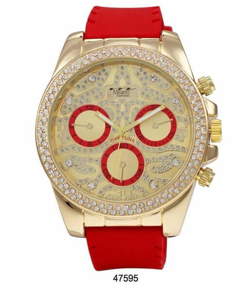 Shine Bright: The Milano Expressions Iced Out Silicon Band Watch