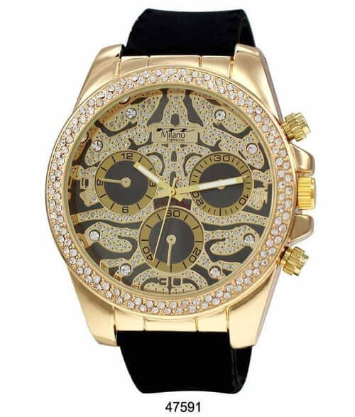 Shine Bright: The Milano Expressions Iced Out Silicon Band Watch
