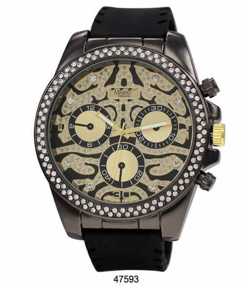 Shine Bright: The Milano Expressions Iced Out Silicon Band Watch