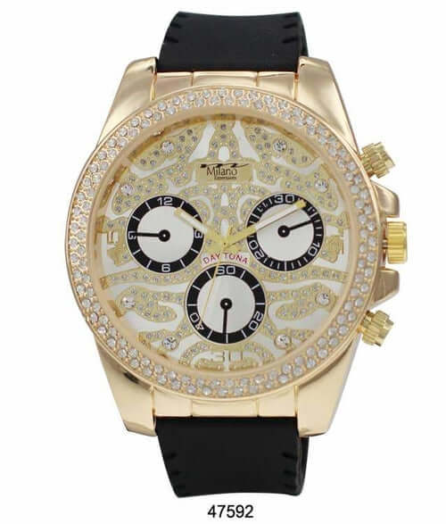 Shine Bright: The Milano Expressions Iced Out Silicon Band Watch
