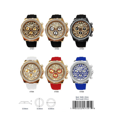Shine Bright: The Milano Expressions Iced Out Silicon Band Watch