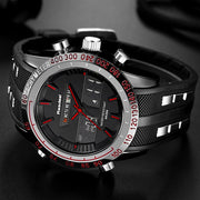 Waterproof Quartz Wristwatches for Men with Digital LED Dial
