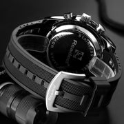 Waterproof Quartz Wristwatches for Men with Digital LED Dial