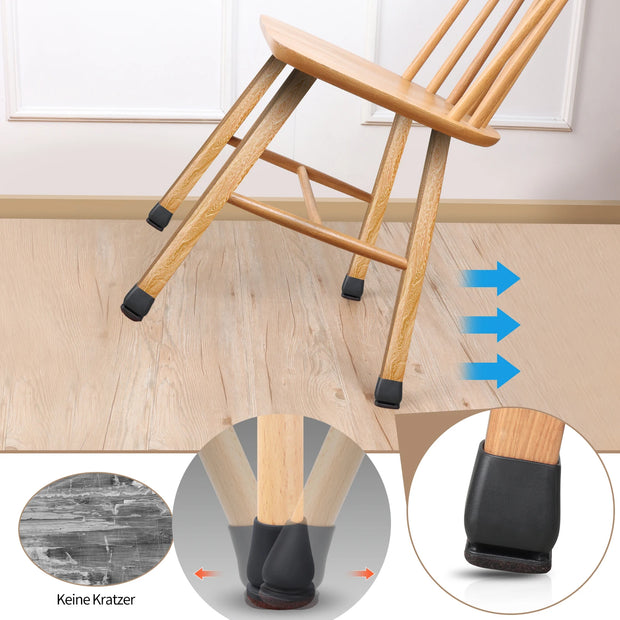 8PCS Chair Leg Floor Protector Felt Foot Cover 15° Diagonal with Thick Wrap Felt Pads Silicone Furniture Table Feet for Hardwood