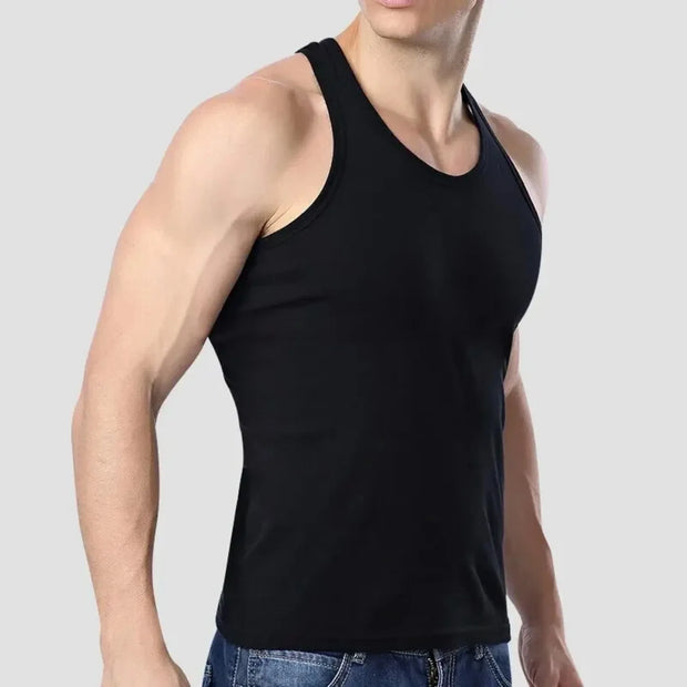 2025 New Men's summer lightweight cotton tight vest, casual family pajamas, outdoor tight top, breathable quick-drying vest
